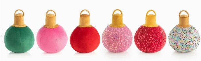 Assorted Set of Six Festive Bauble Pillows