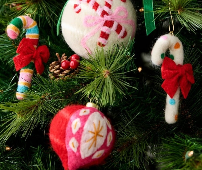 Candy Cane Assorted Ornaments: Set of Eight