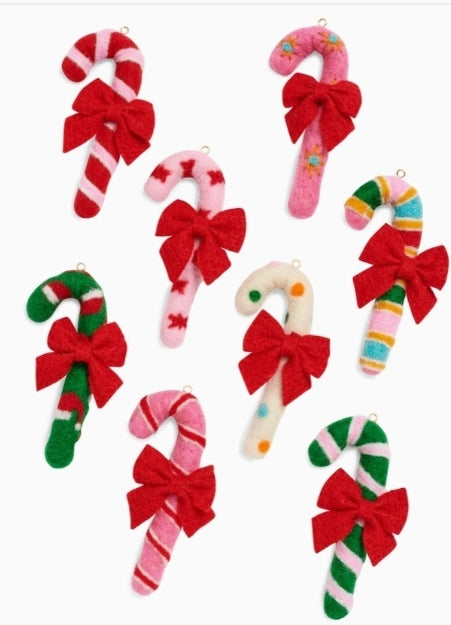 Candy Cane Assorted Ornaments: Set of Eight