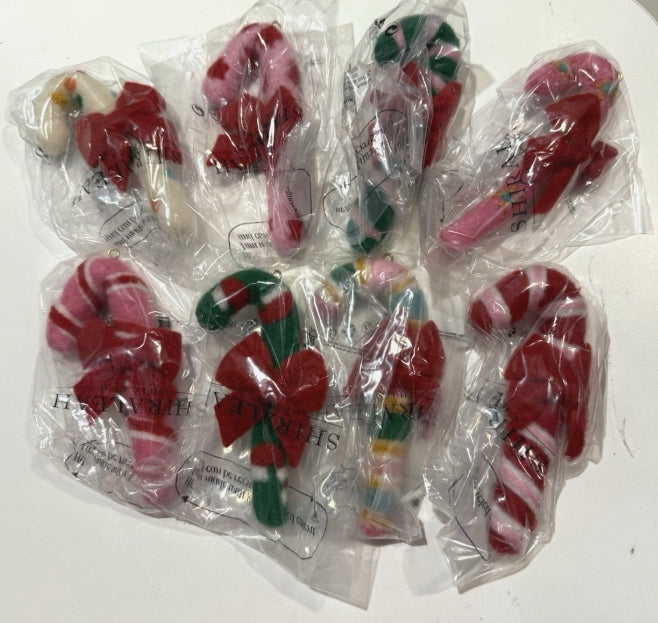 Candy Cane Assorted Ornaments: Set of Eight