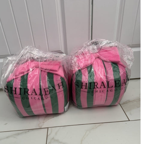 Pink & Green Stripe Gift Box Medium Pillow