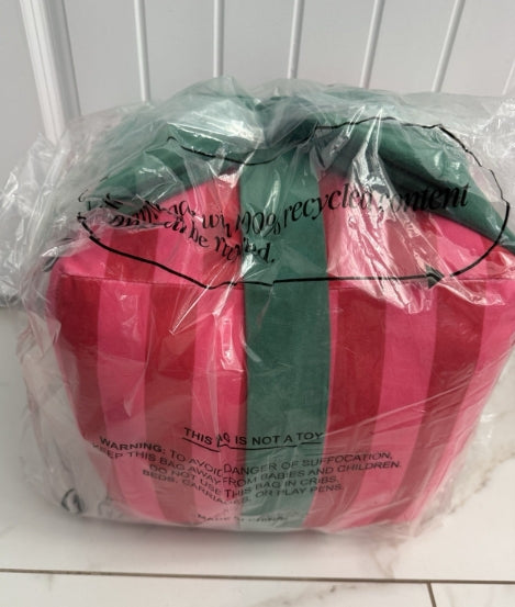 Pink & Red Stripe Gift Box Large Pillow