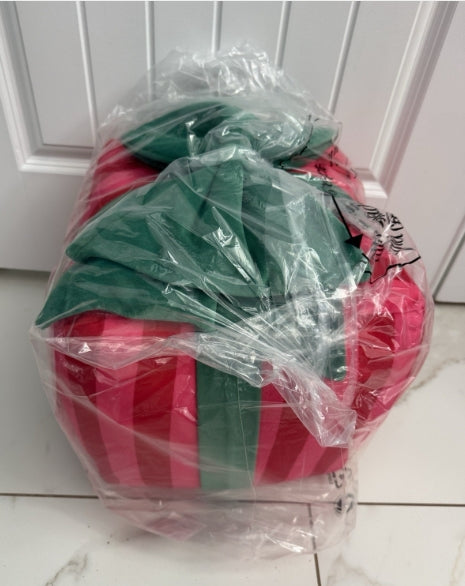 Pink & Red Stripe Gift Box Large Pillow