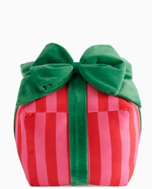 Pink & Red Stripe Gift Box Large Pillow