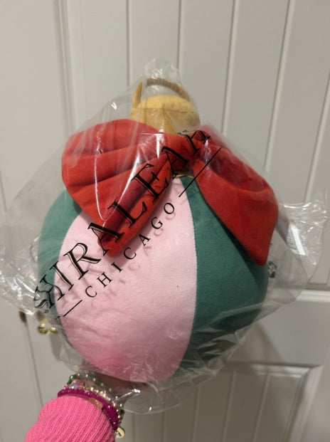 Festive Pink & Green Bauble Medium Pillow