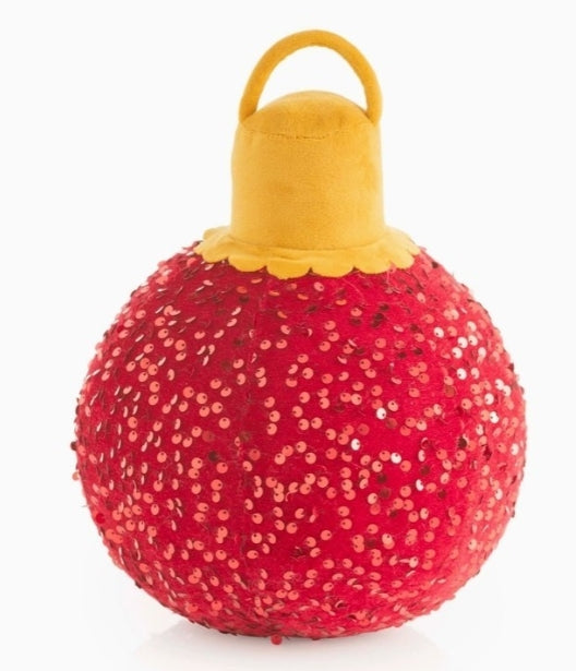 Merry Bauble Red Sequin Small Pillow