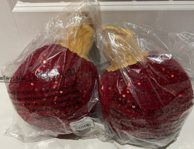 Merry Bauble Red Sequin Small Pillow