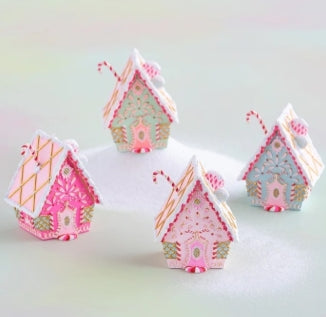 GlitterVille Rainbow Gingerbread Cottage Ornament