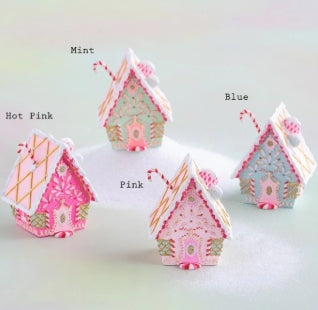 GlitterVille Rainbow Gingerbread Cottage Ornament