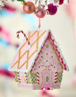 GlitterVille Rainbow Gingerbread Cottage Ornament
