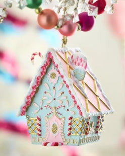 GlitterVille Rainbow Gingerbread Cottage Ornament
