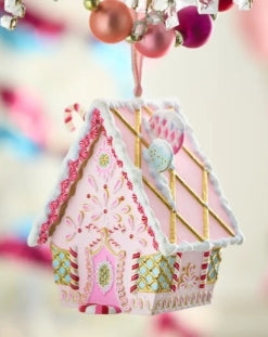 GlitterVille Rainbow Gingerbread Cottage Ornament