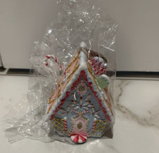 GlitterVille Rainbow Gingerbread Cottage Ornament