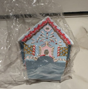 GlitterVille Rainbow Gingerbread Cottage Ornament