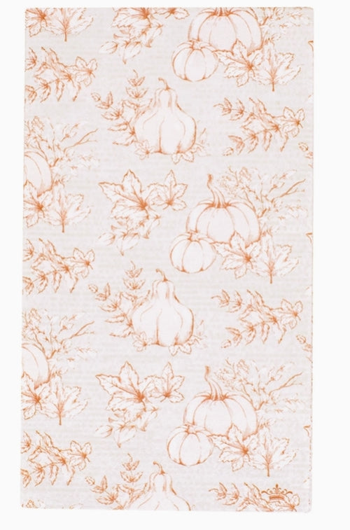 Harvest Toile Guest Napkins Cream/Sheepskin 4.25x7.75