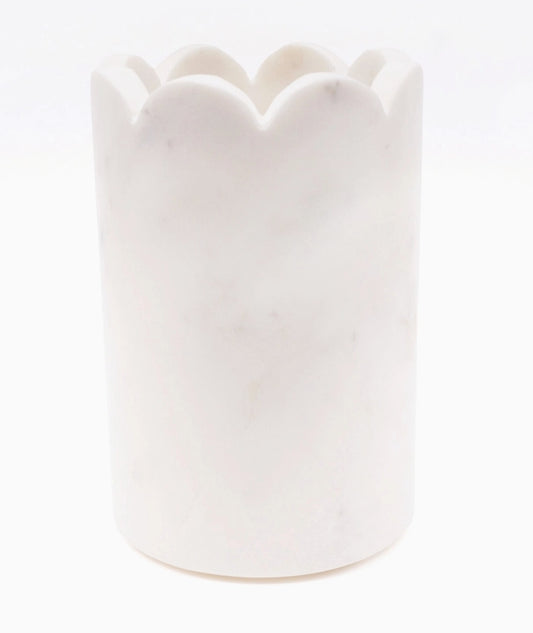 White Marble Scalloped Wine & Champagne Bottle Chiller