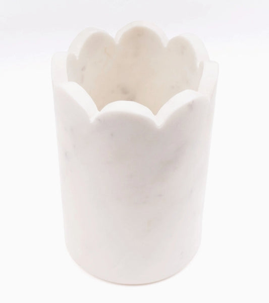 White Marble Scalloped Wine & Champagne Bottle Chiller