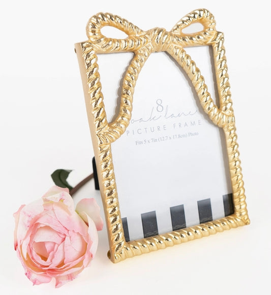 Gold Bow 5" X 7" Picture Frame