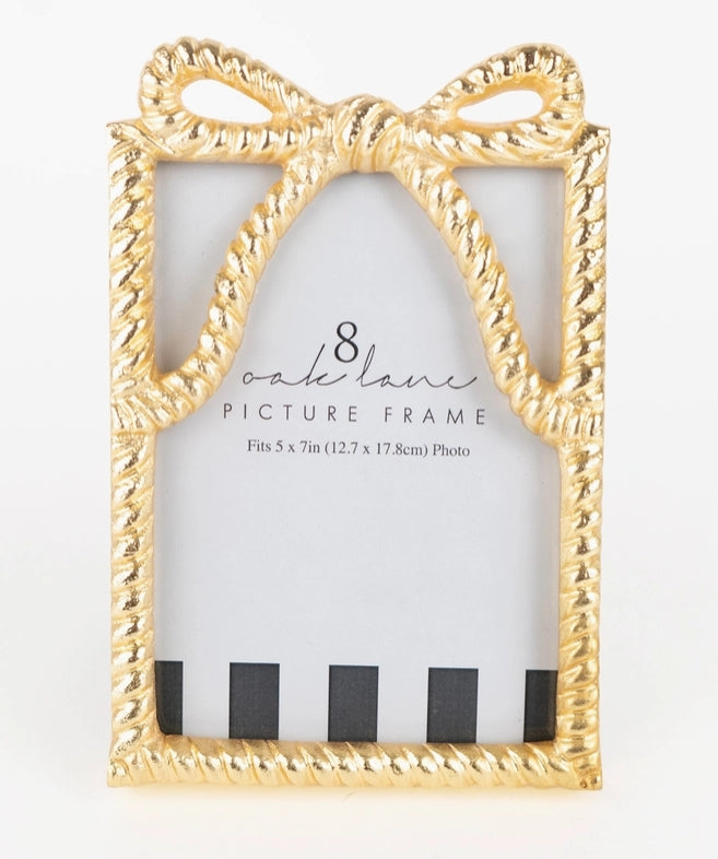 Gold Bow 5" X 7" Picture Frame