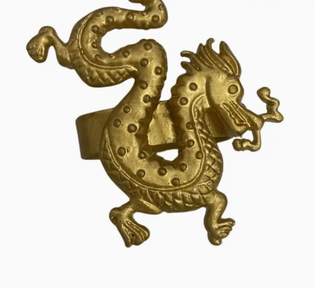 Gold Dragon Napkin Ring Set of Four