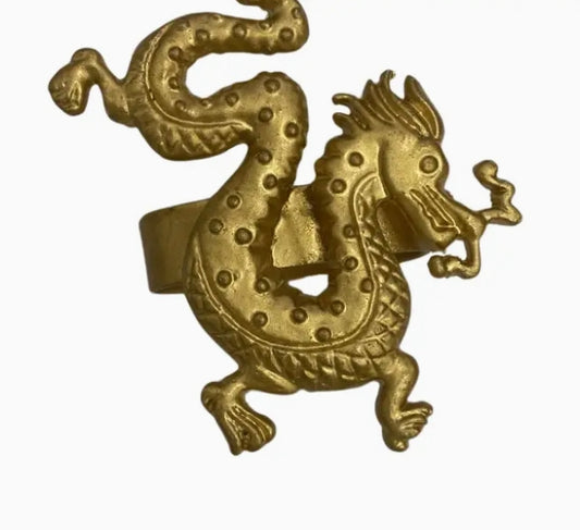 Gold Dragon Napkin Ring Set of Four