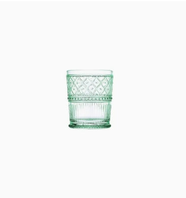 Claro Green Double Old Fashion Glasses:  Set of 4