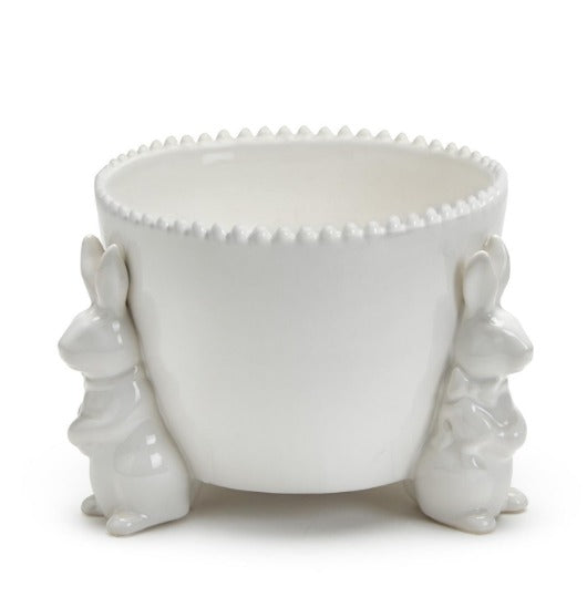 Bunny Trio Ceramic Cachepot