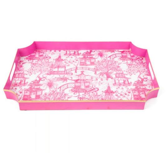 Garden Party Jaye Tray - Pink & White