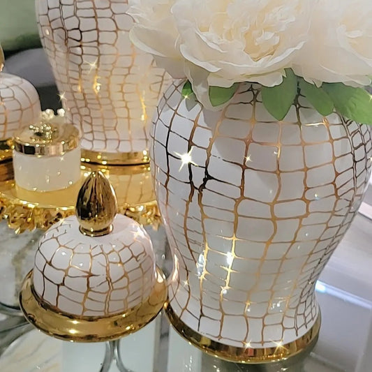 Snake Print Ginger Jar: Small