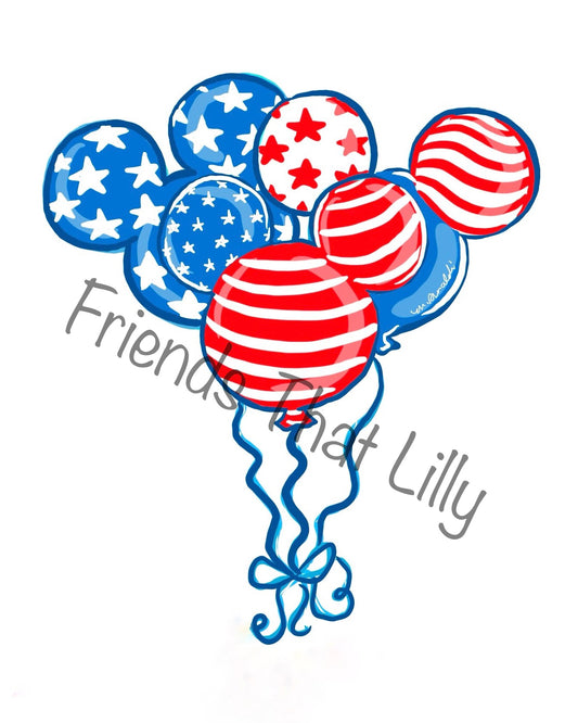 Women's T-shirts: Patriotic Balloons