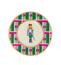 Norah Nutcracker Plaid Dessert Plates - Set of Four