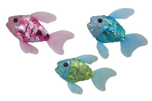 Glitter Fish Ornament: Assorted Colors