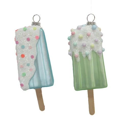 Glass Popsicle Treat Ornaments