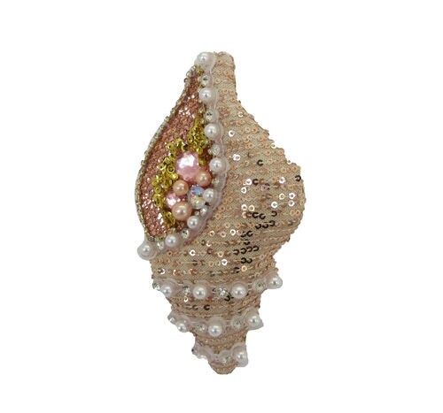 Velvet Sequin Conch Shell Ornament