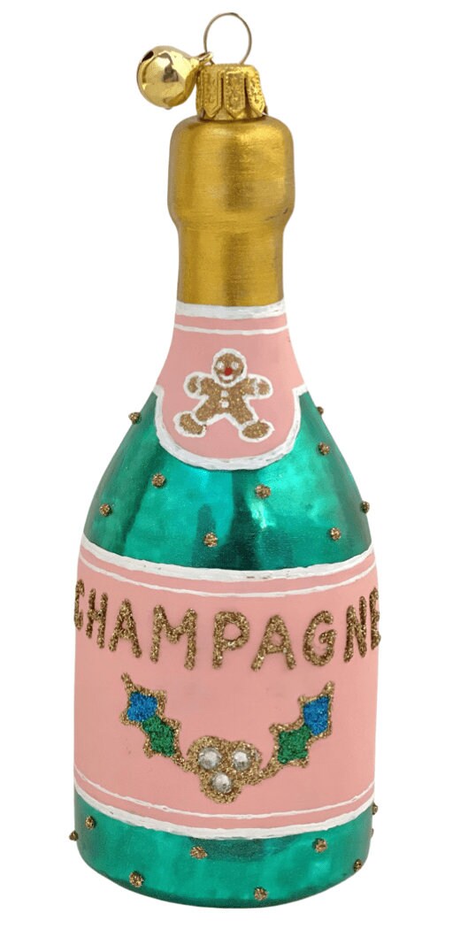 Cheers Champagne Glass Bottle Ornament