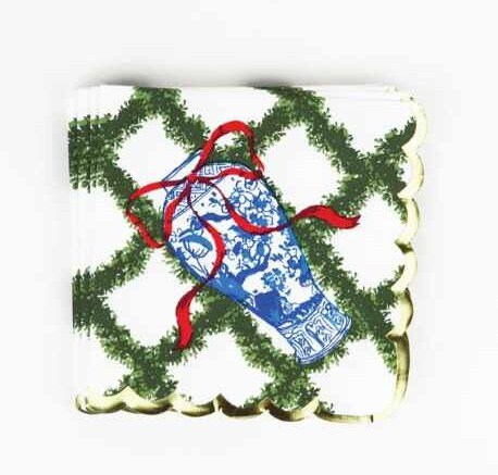 Boxwood Ginger Jar Paper Beverage Napkins