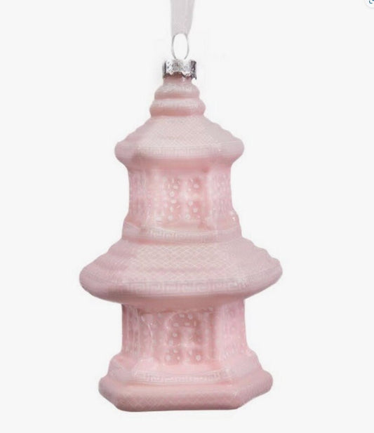 Pearlized Pink Pagoda Ornaments