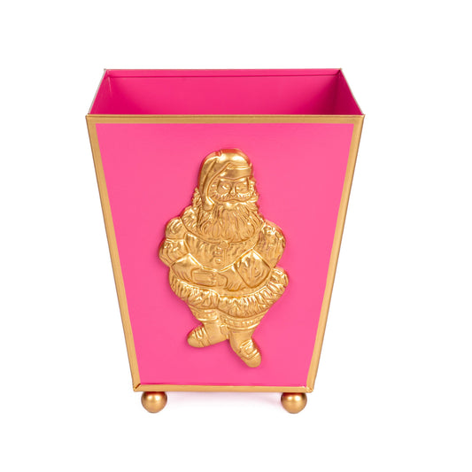Regency Square Enameled Santa 6" Cachepot: Pink Or Red