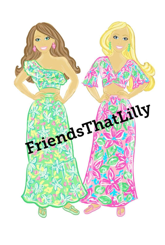 Women’s T-shirts: 2 Lilly Inspired Barbie Dolls