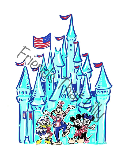 Women's T-shirts: Patriotic July 4th Castle