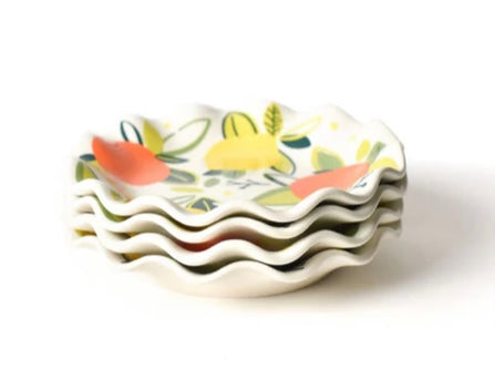 Citrus Ruffle Salad Plates- Set of Four