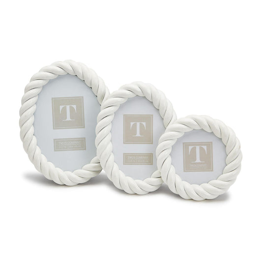 White Twist Photo Frames - Set of Three