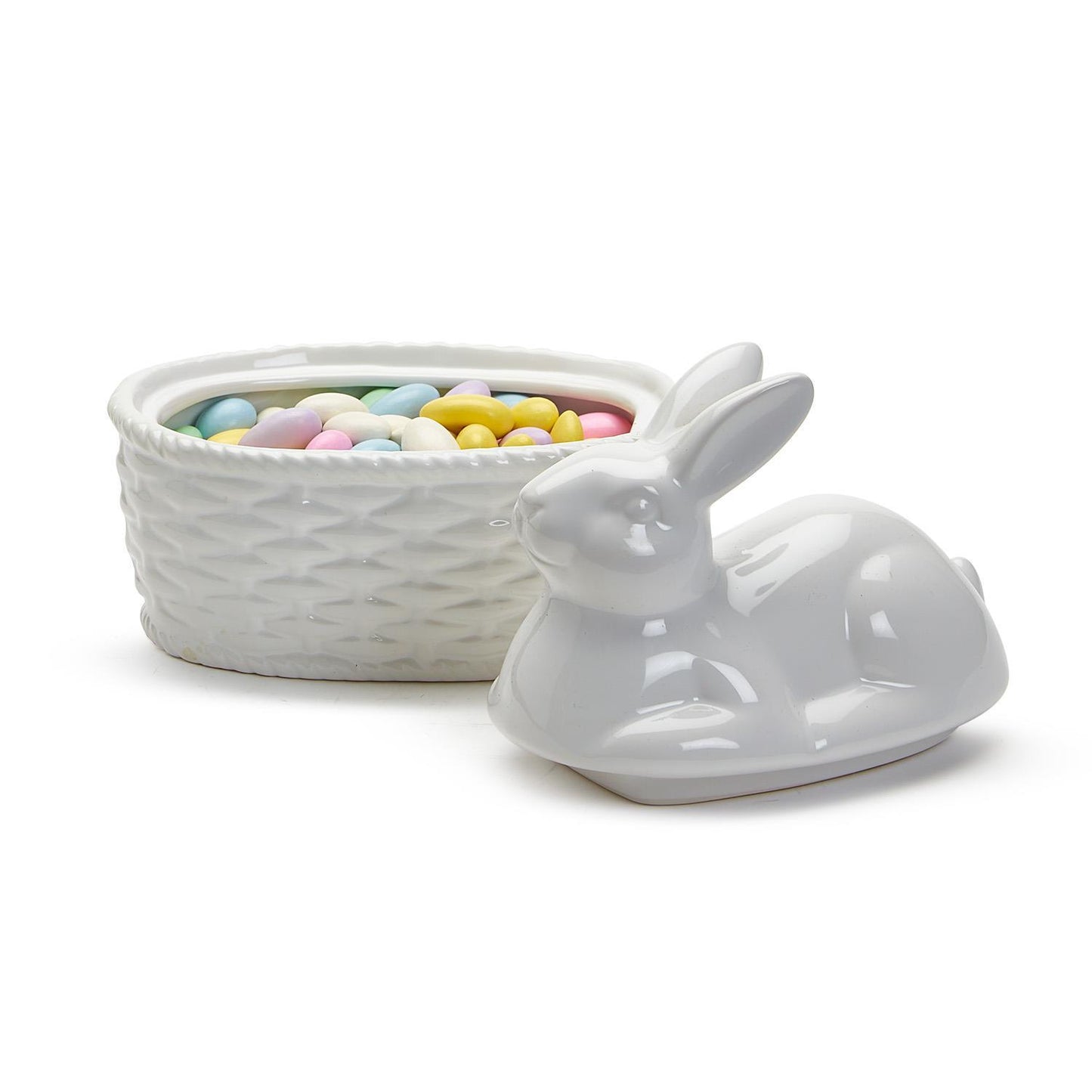 Hoppy Easter Bunny Covered Candy Box Tidbit Dish