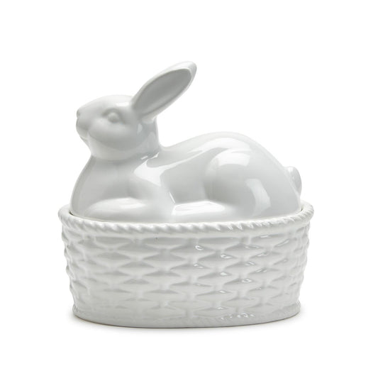 Hoppy Easter Bunny Covered Candy Box Tidbit Dish