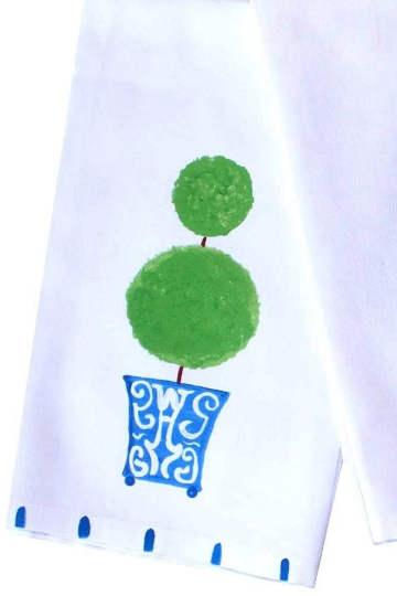 Ball Topiary - Blue Chinoiserie Topiary Tea Towel
