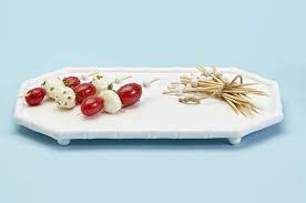 Hampton Faux Bamboo Fretwork Serving Platter with 20 Bamboo Picks