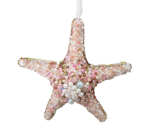 Sparkly Beaded Starfish Ornament