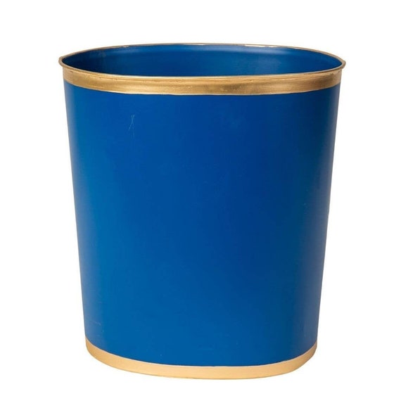 Color Block Large Oval Wastebasket- Pink, Teal, And Blue