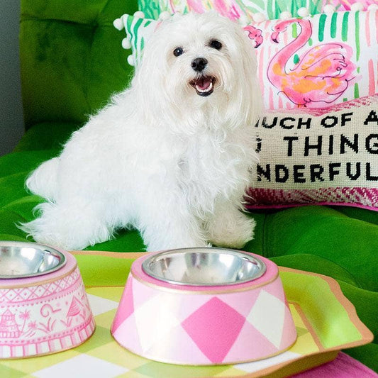 Buffalo Plaid Pink Pet Bowl