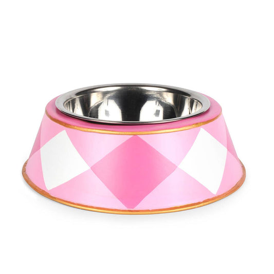 Buffalo Plaid Pink Pet Bowl